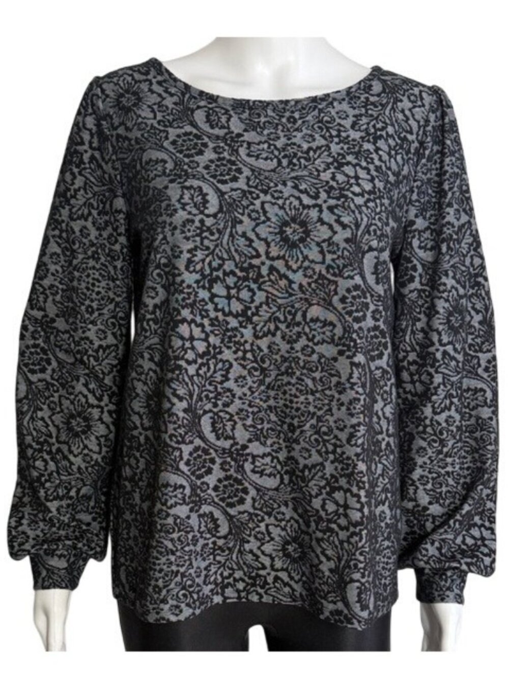 LOFT Metallic Floral Jacquard Back Cutout Top – Size M